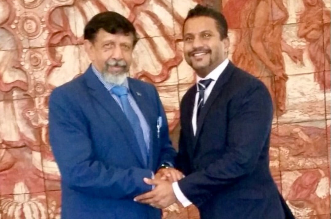 Pras Indrakumar in Canberra with The Sri Lankan High Commissioner